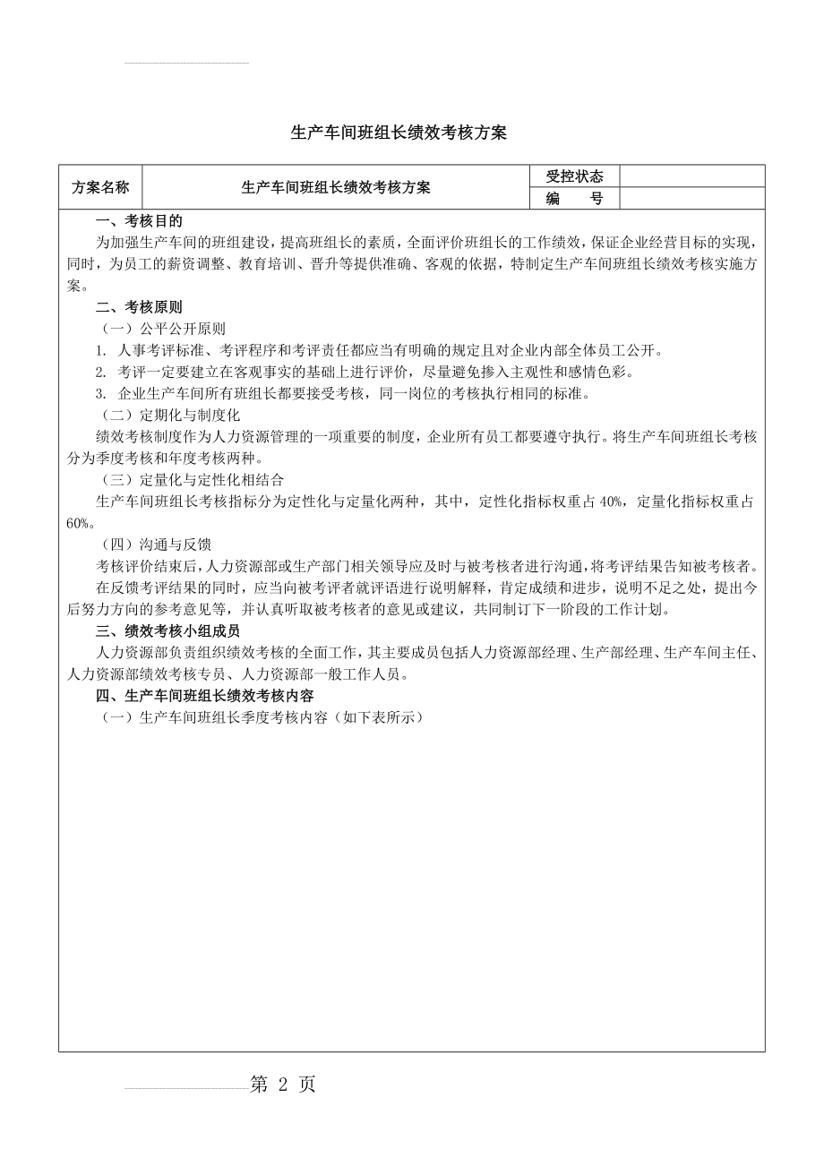 生产车间班组长绩效考核方案[1](4页).doc_第2页