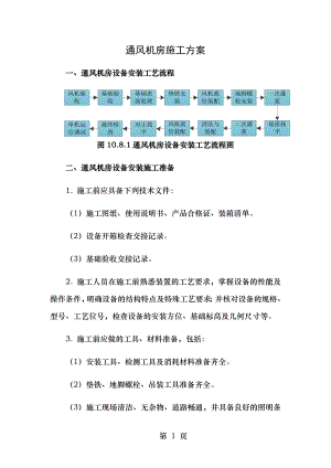 通风机房施工方案.doc