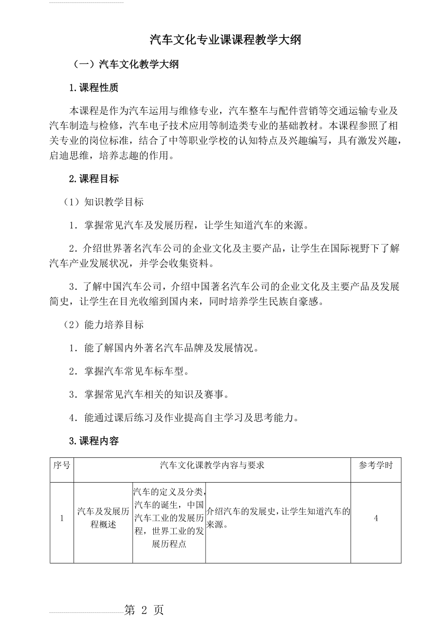 汽车文化教学大纲(4页).doc_第2页