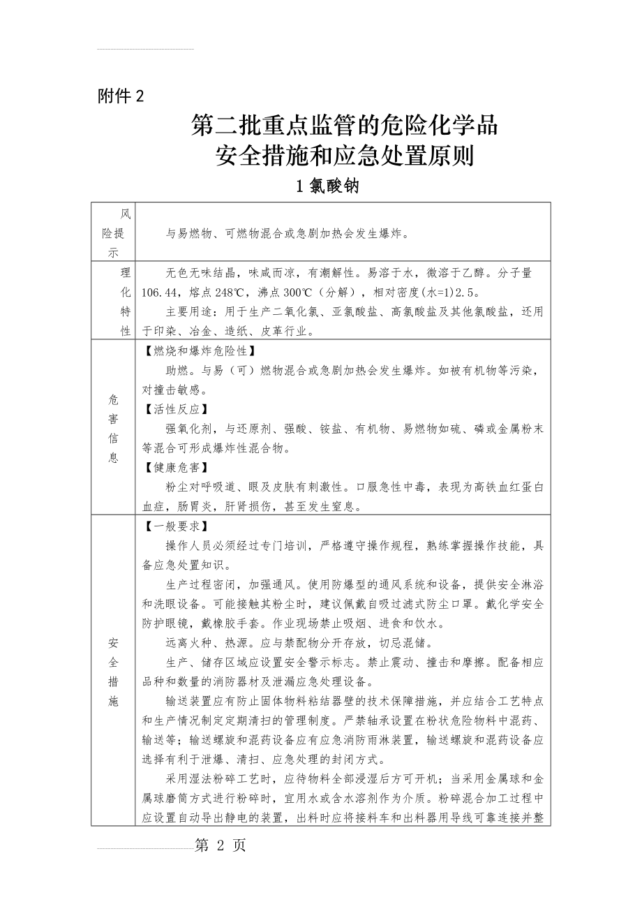 第二批重点监管的危险化学品安全措施和应急处置原则doc(40页).doc_第2页