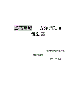 点亮南城---方泽园项目策划案（DOC110页）.docx