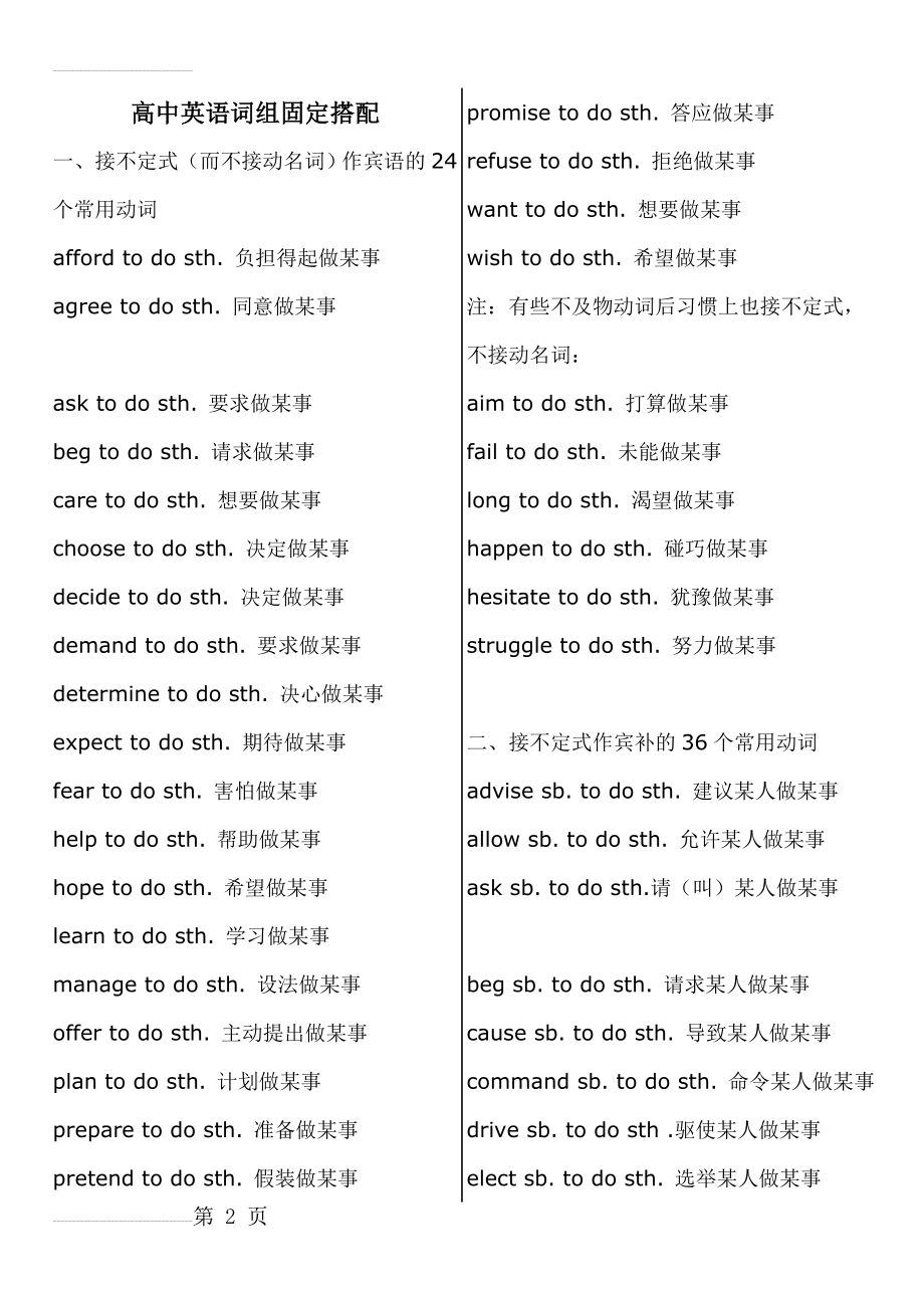 高中英语词组固定搭配(15页).doc_第2页