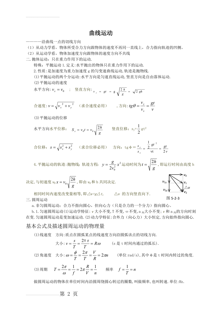 高中物理必修二曲线运动讲义(14页).doc_第2页