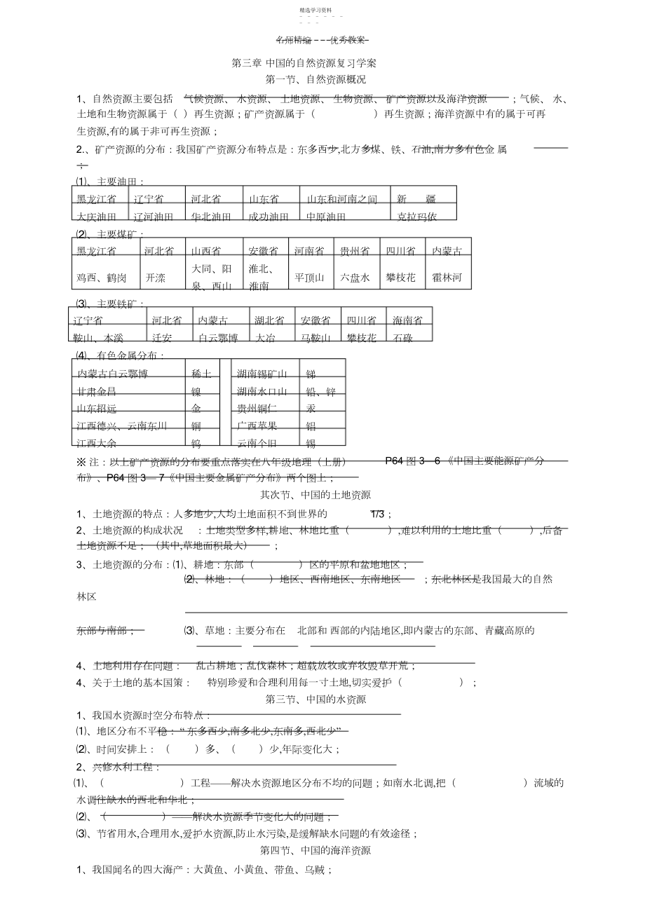 2022年自然资源复习导学案 .docx_第1页