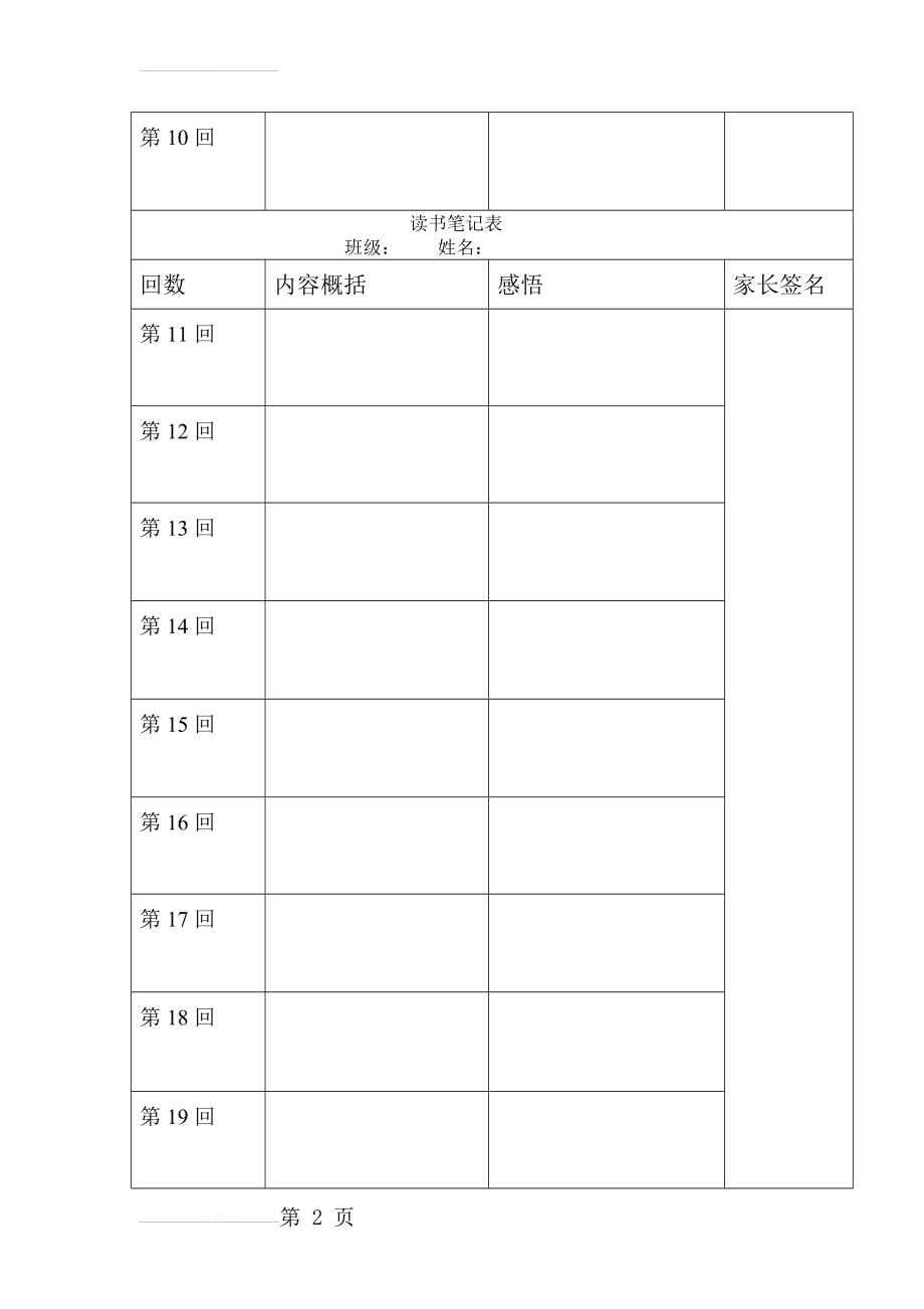 读书笔记表(表格)(11页).doc_第2页