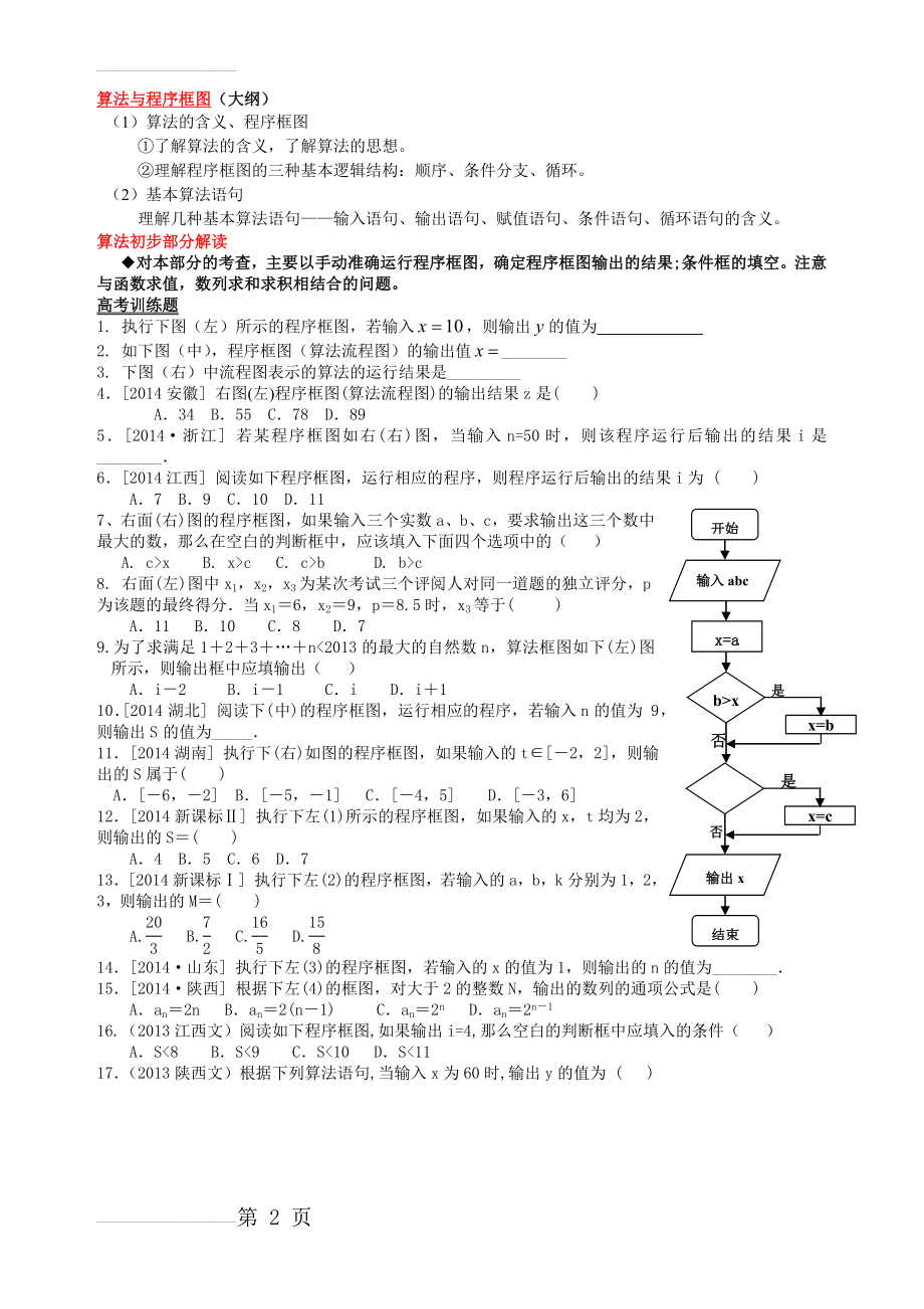 高考试题精选-算法框图(5页).doc_第2页