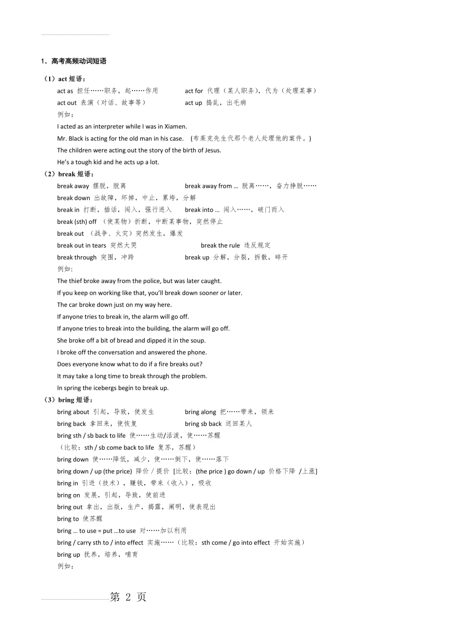 高中时期常见动词词组(42页).doc_第2页