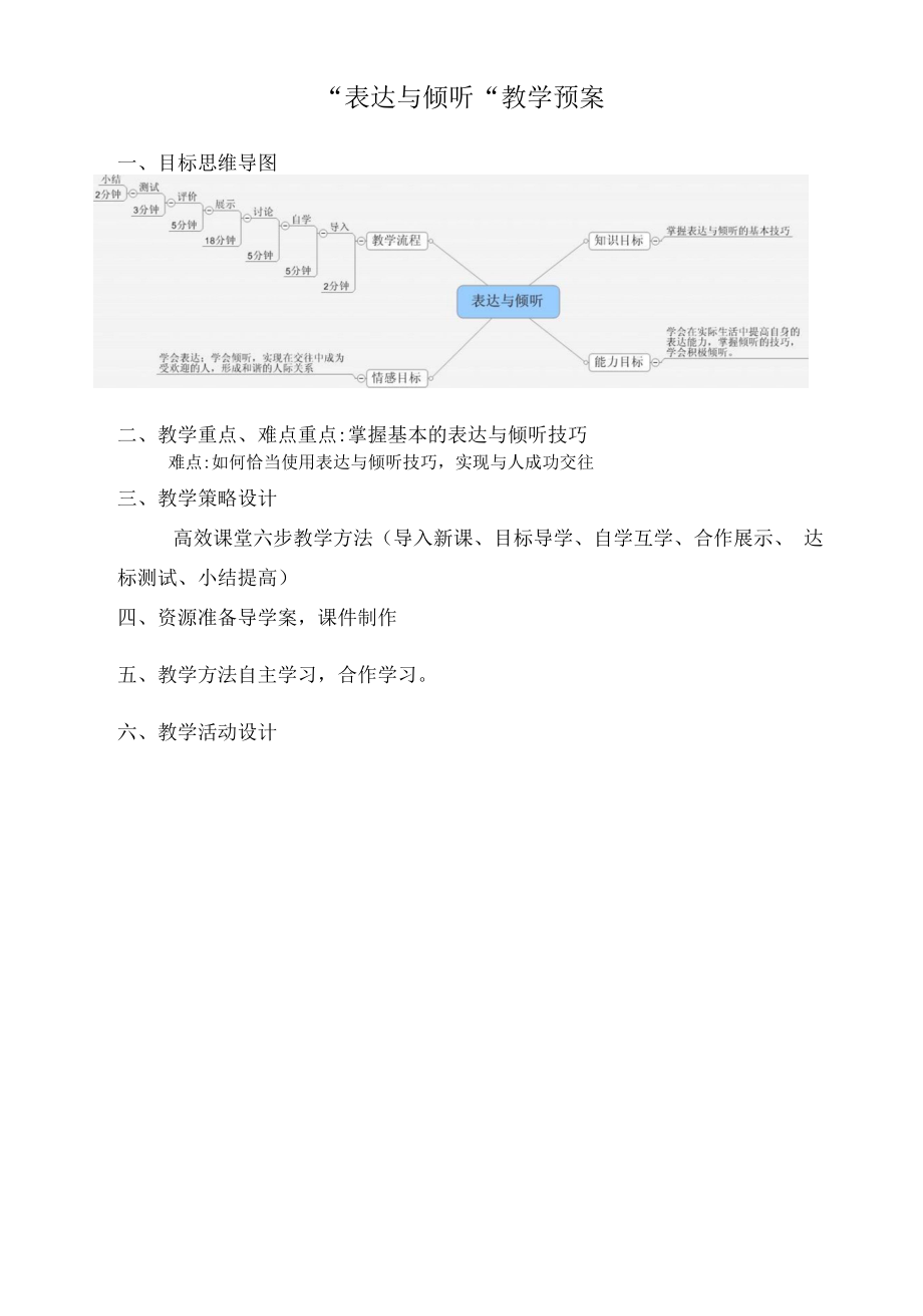 “表达与倾听”教学预案.docx_第1页