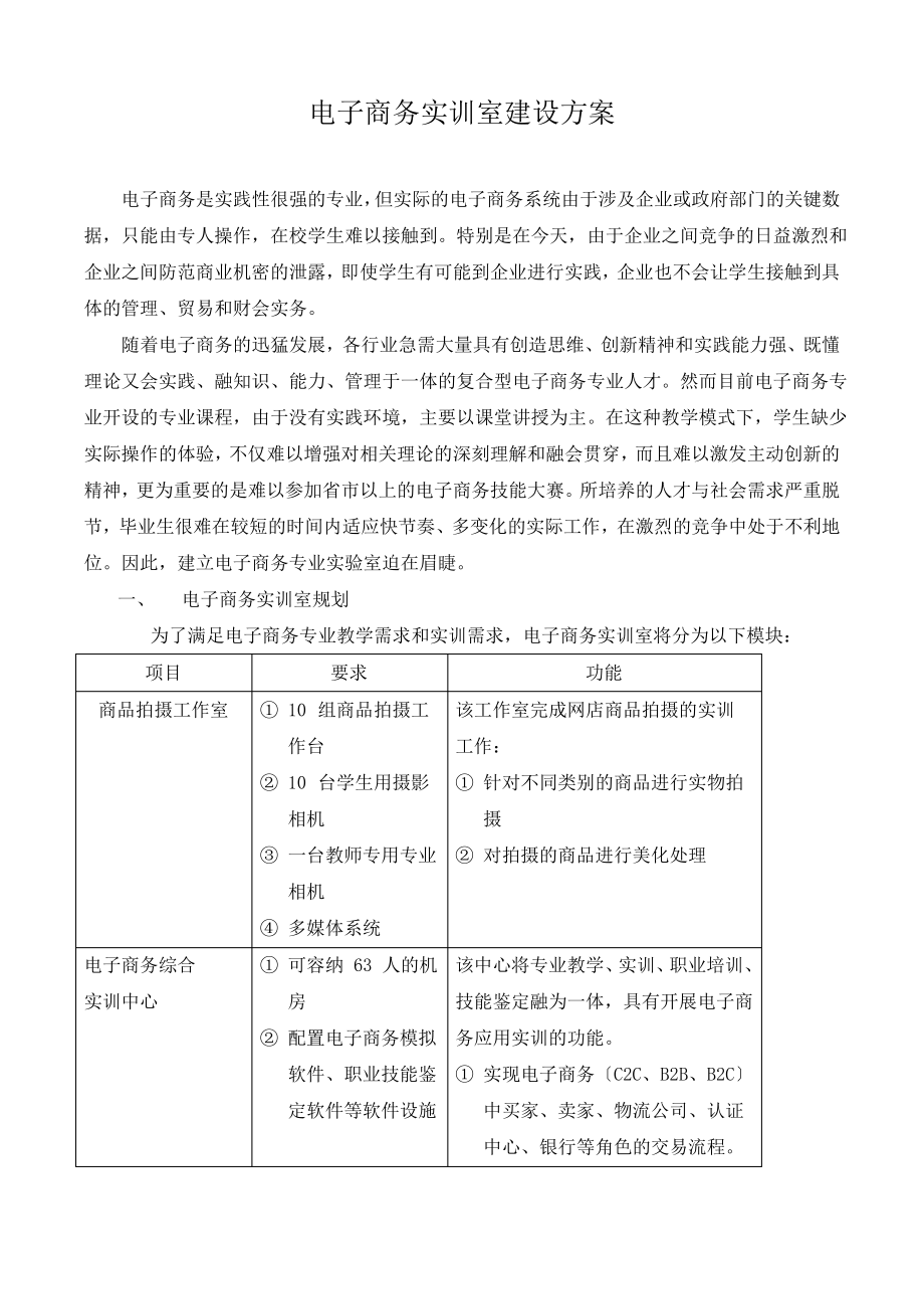 电子商务实训室建设方案.pdf_第1页