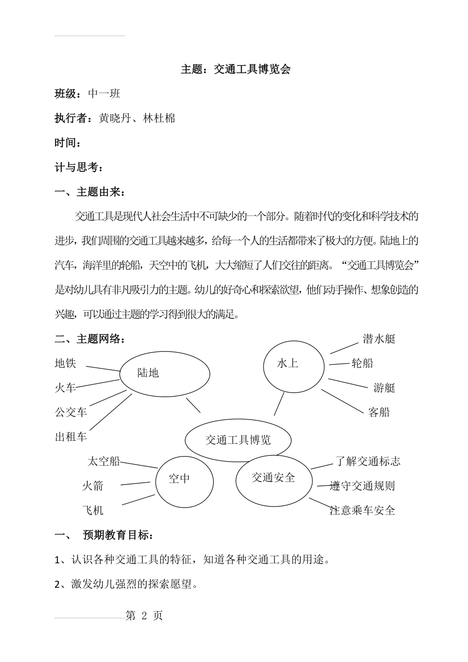 黄晓丹《交通工具博览会》主题活动(8页).doc_第2页