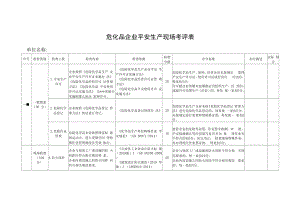 危化品企业安全生产现场考评表.docx