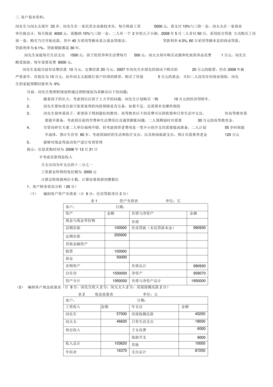 2009年11月国家理财规划师二级综合评审试题及答案.pdf_第2页