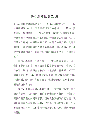 实习总结报告20篇.docx