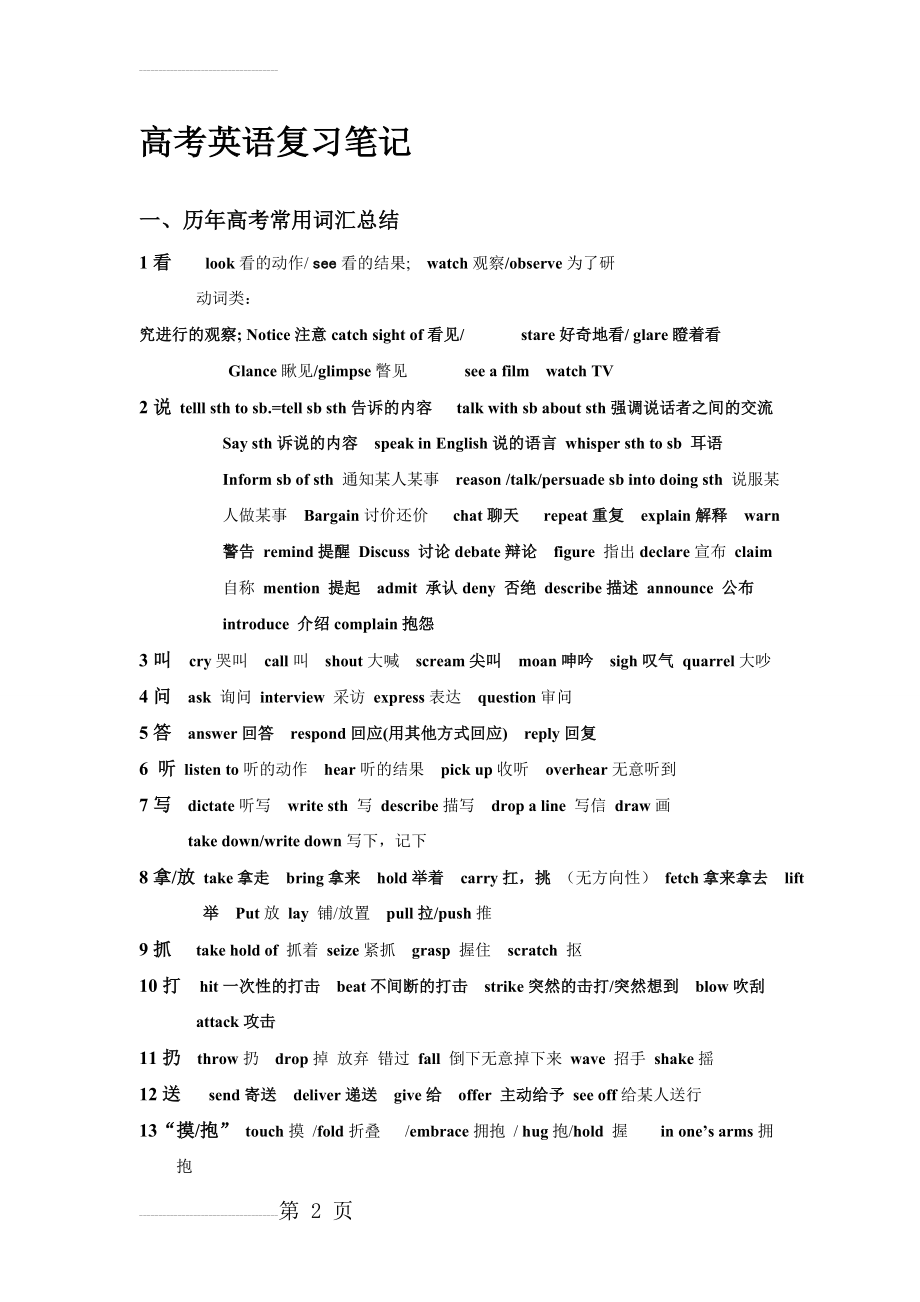 高考英语复习笔记(40页).doc_第2页