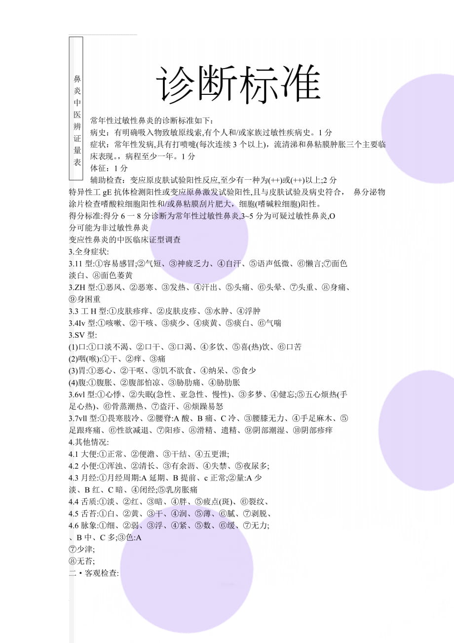 鼻炎中医辨证量表(4页).doc_第1页