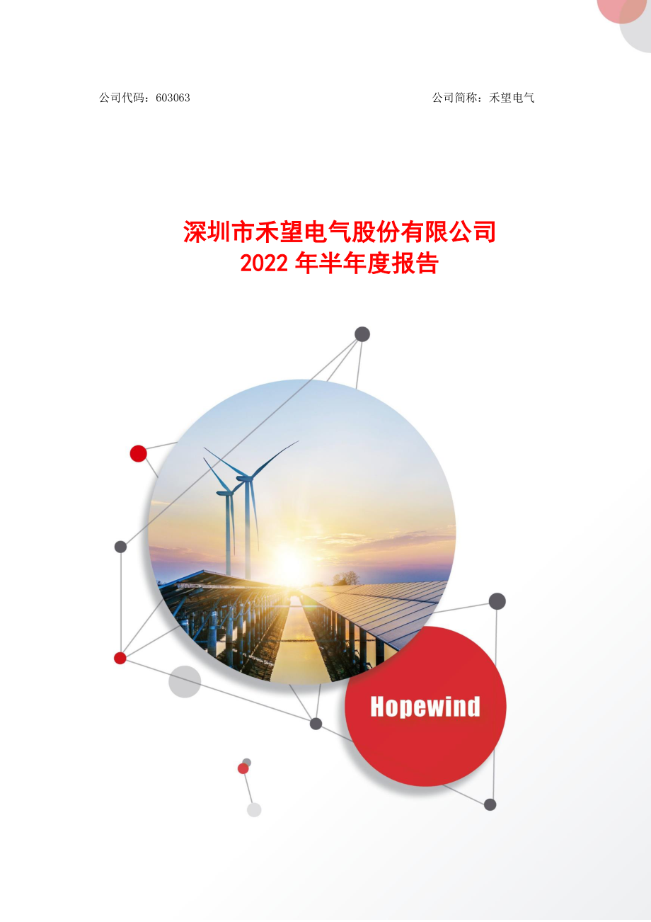 禾望电气：2022年半年度报告.PDF_第1页