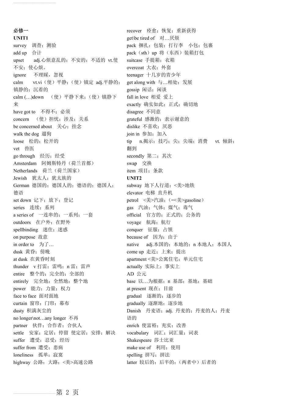 高中英语课本单词表(46页).doc_第2页