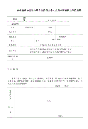 附件：安徽省房协中介专业委员会个人会员申请审批表.docx