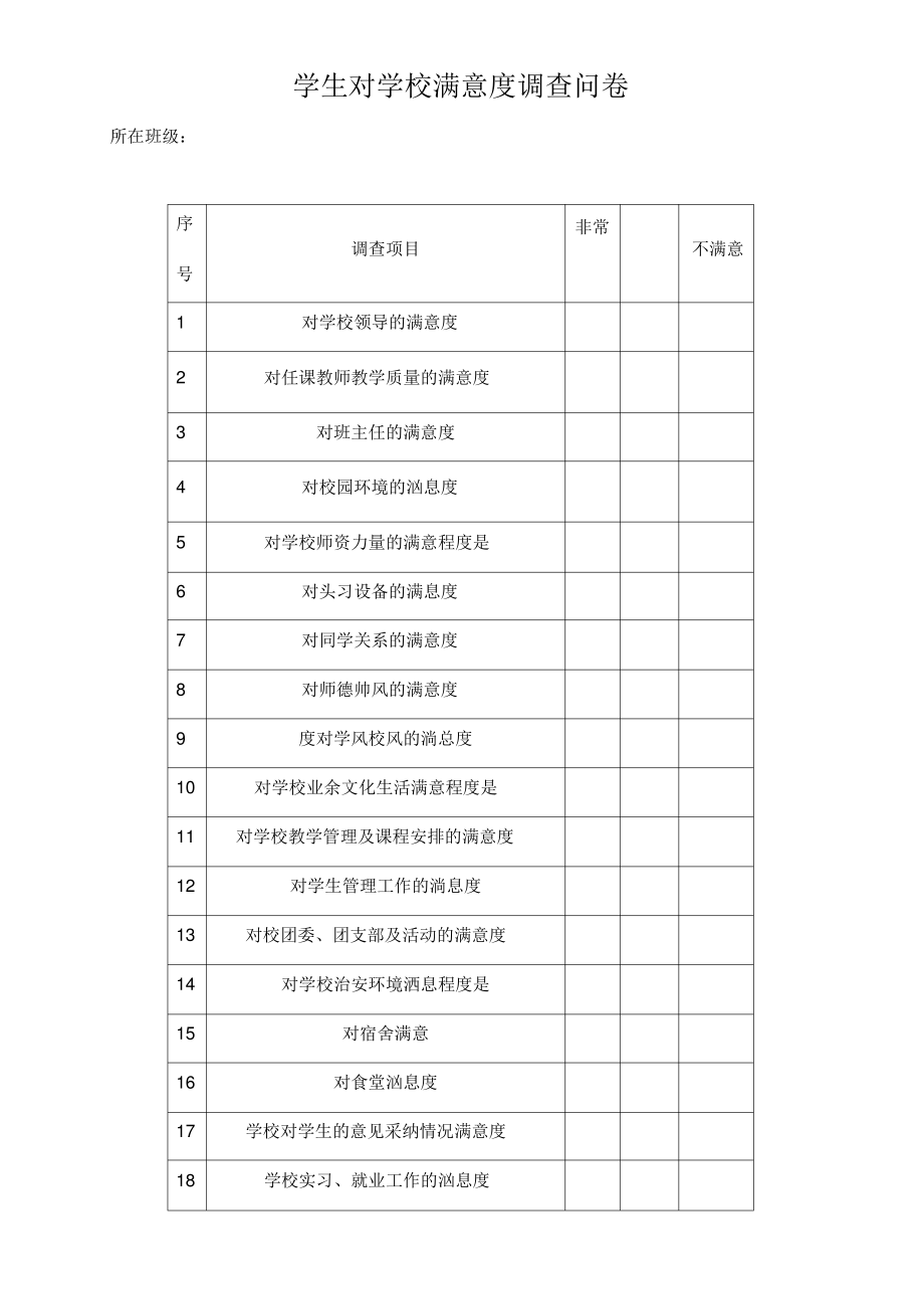 学生对学校教育满意度调查表.pdf_第1页