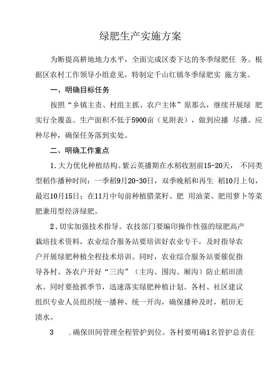 绿肥生产实施方案.docx_第1页