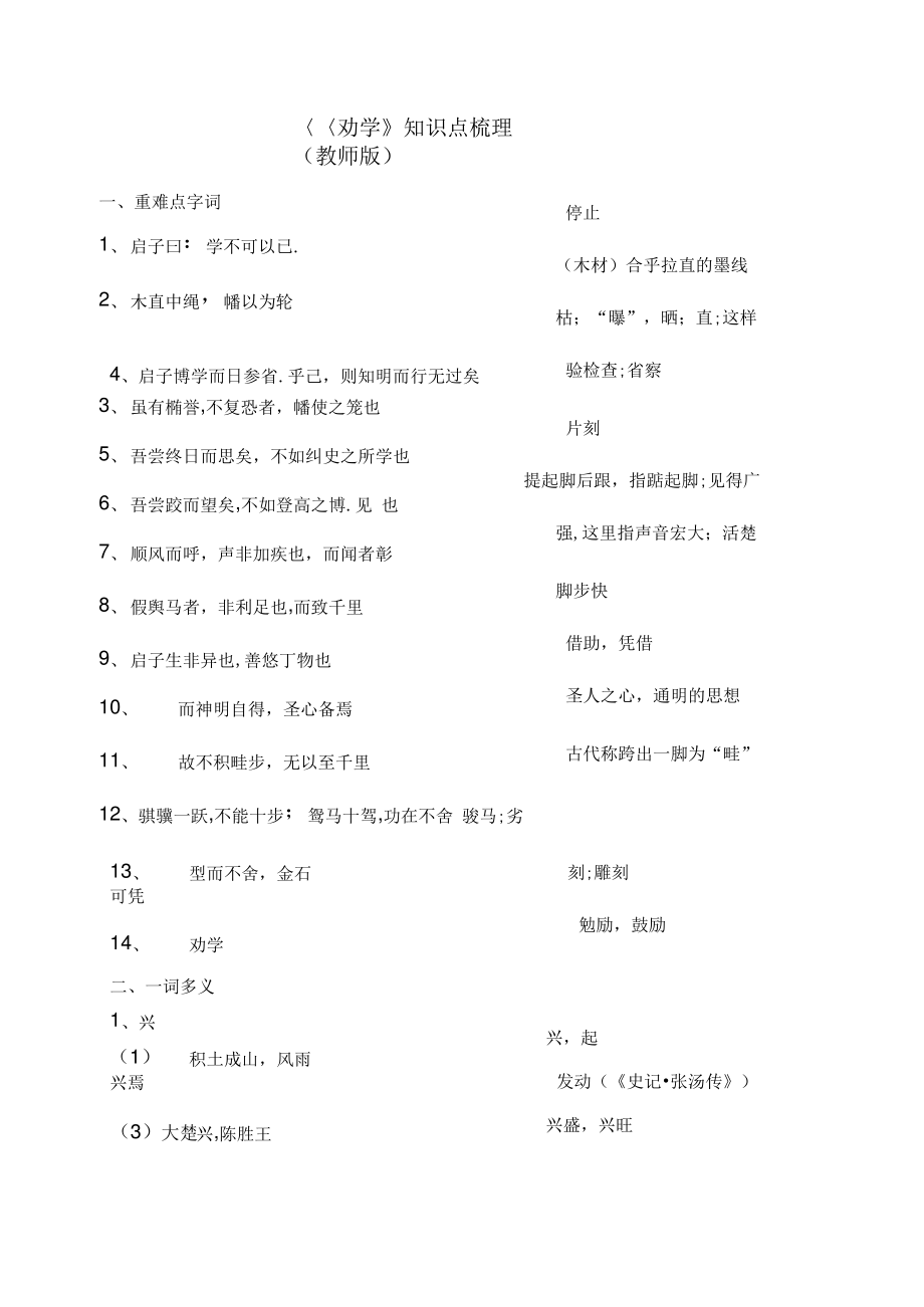 劝学知识点梳理.pdf_第1页