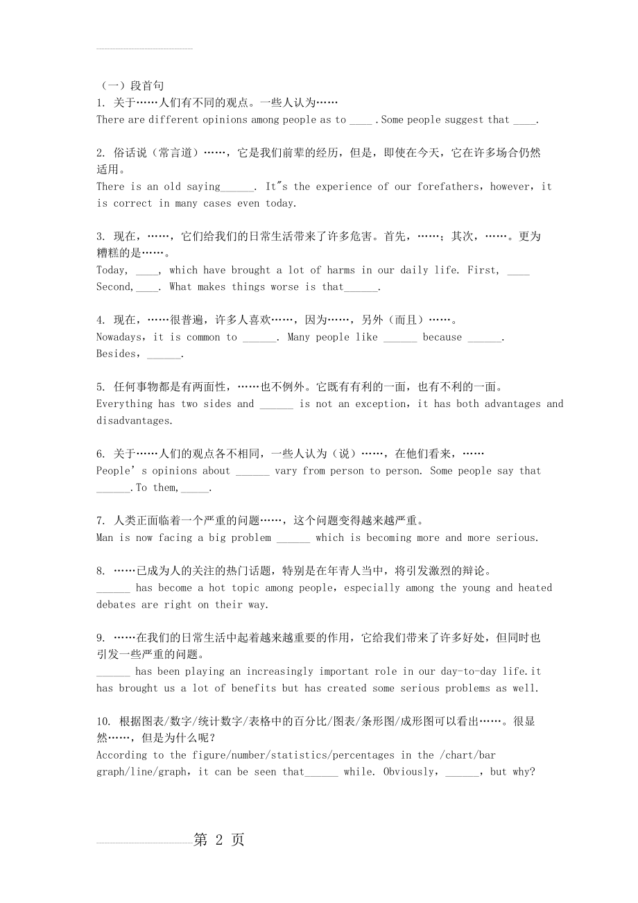 高中英语作文万能句子!!!经典!!(4页).doc_第2页