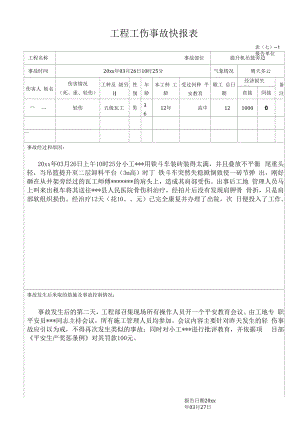 工程工伤事故快报表.docx