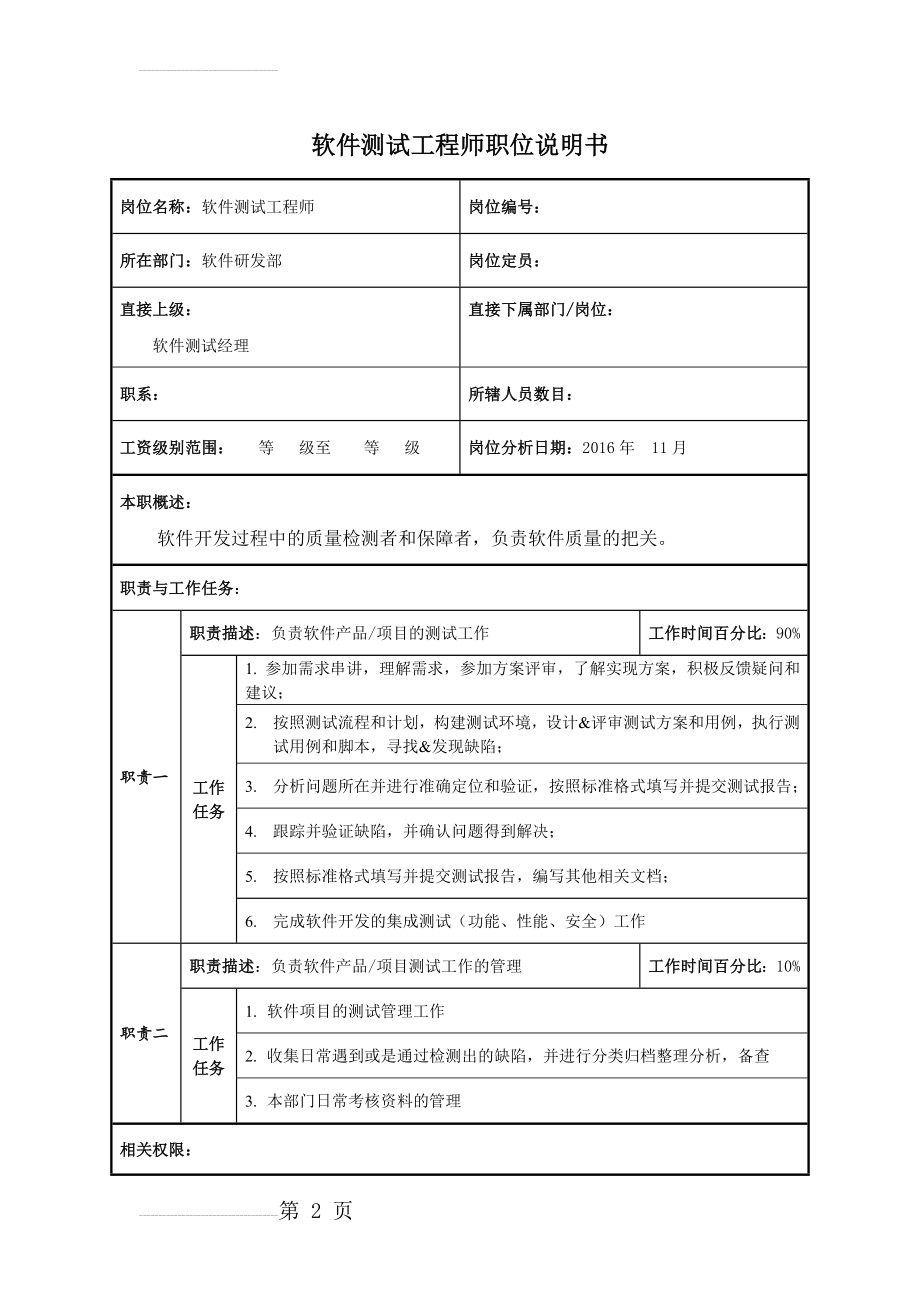 软件测试工程师职位说明书(5页).doc_第2页