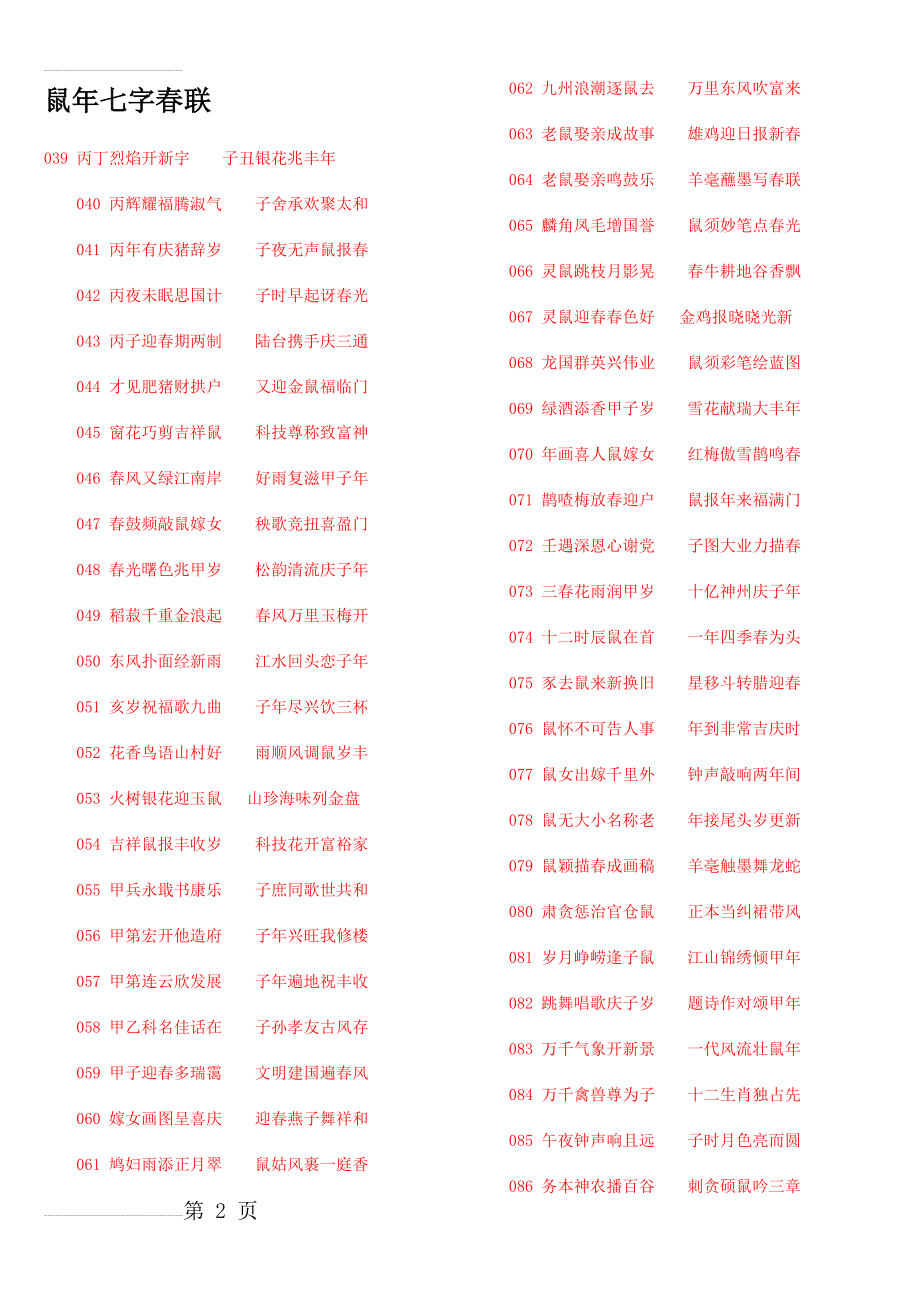 鼠年七字春联(3页).doc_第2页