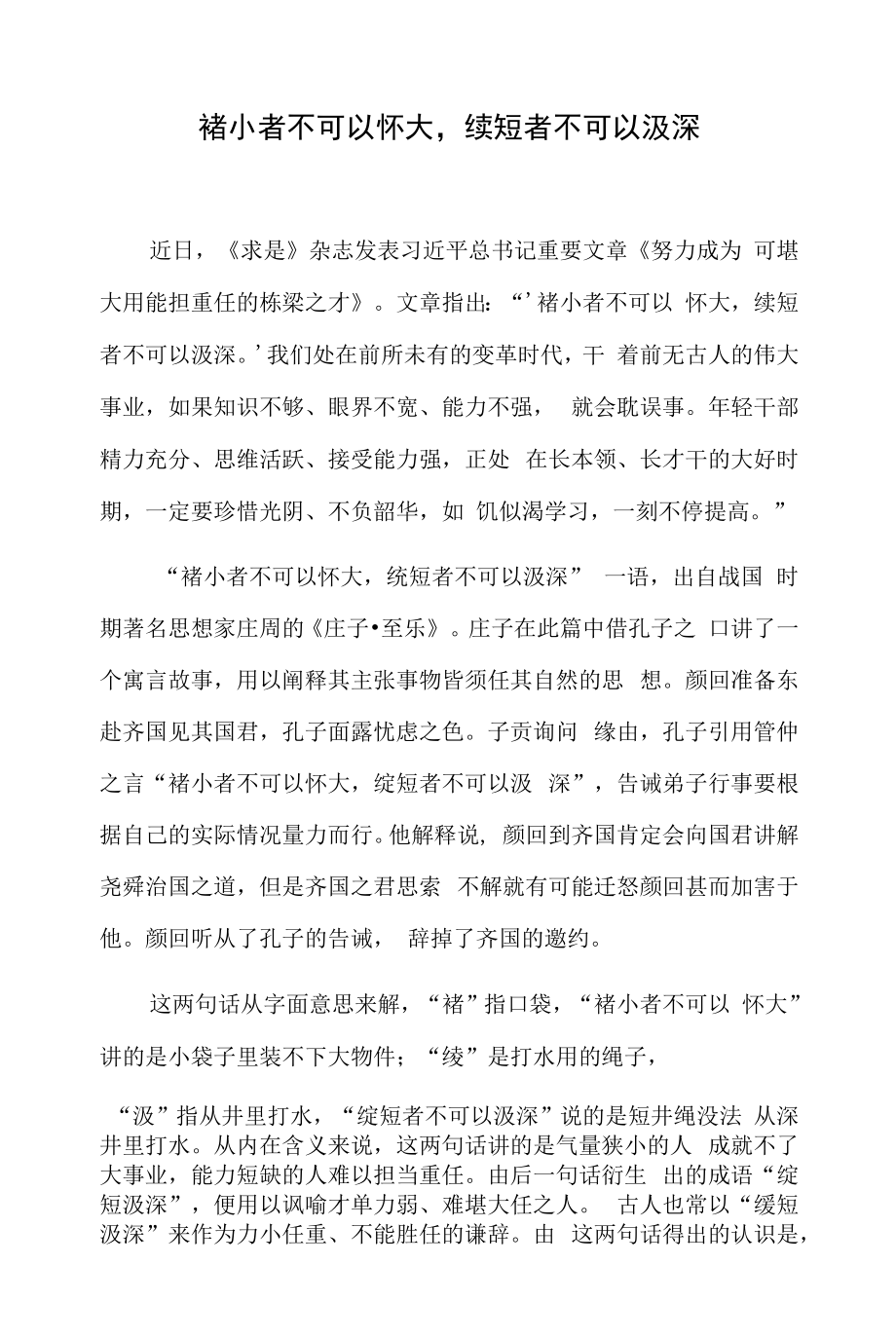 褚小者不可以怀大绠短者不可以汲深.docx_第1页