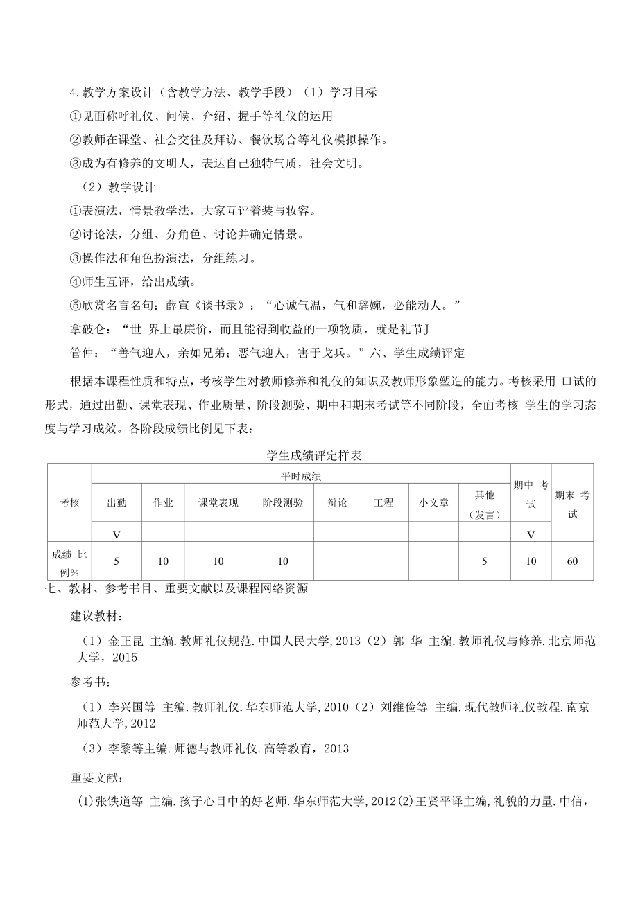 《教师形象与礼仪》课程教学大纲（本科）.docx_第1页