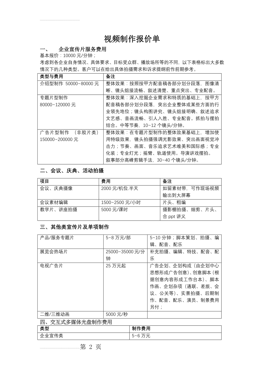 视频制作报价单(3页).doc_第2页