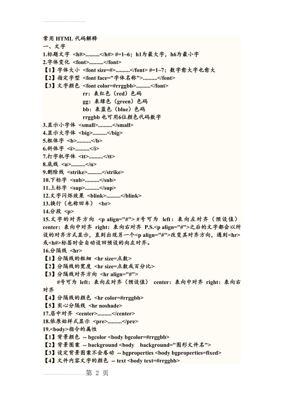 网页html代码大全(37页).doc_第2页