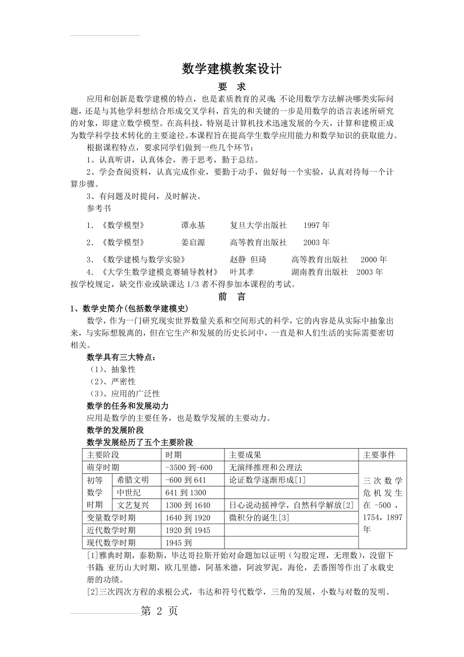 数学建模教案设计(30页).doc_第2页