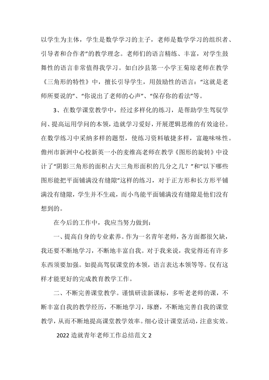 2022培养青年教师工作总结范文.docx_第2页