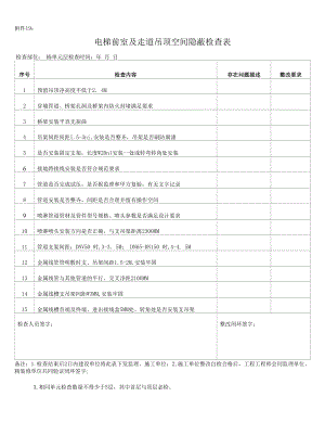 038：电梯前室及走道吊顶空间隐蔽检查表.docx