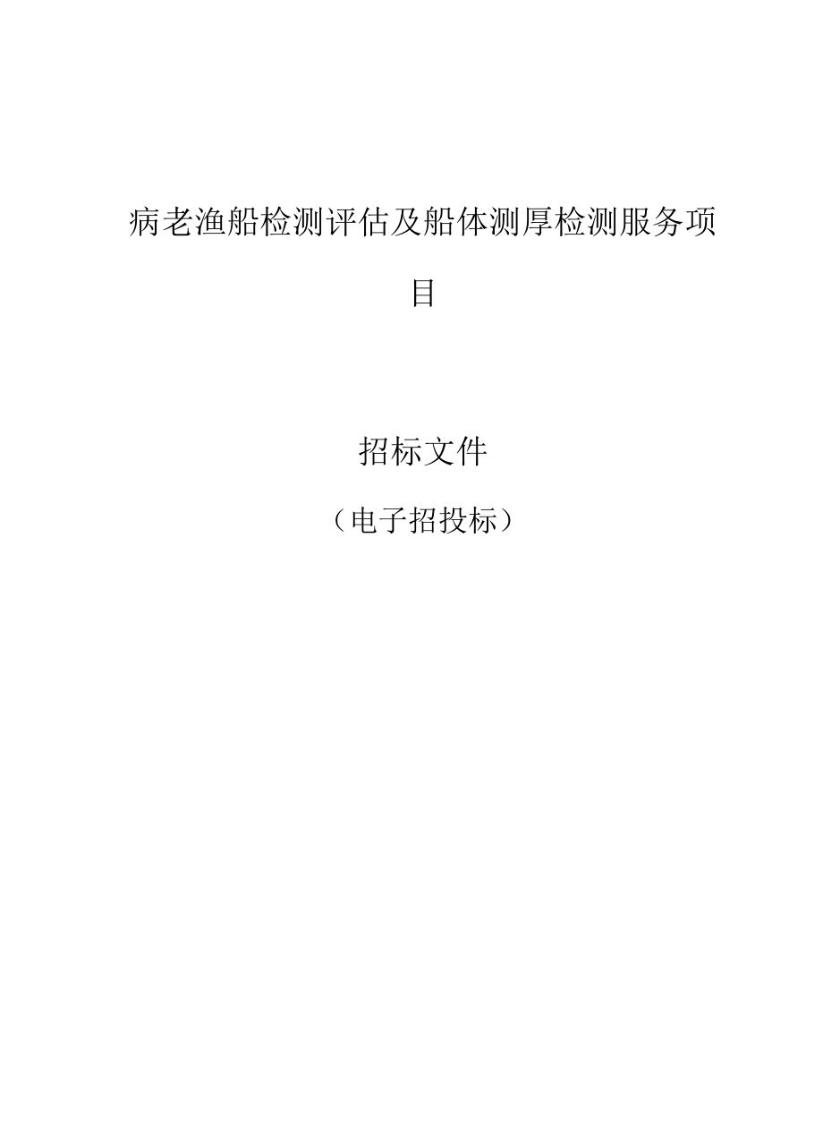 病老渔船检测评估及船体测厚检测服务项目招标文件.docx_第1页