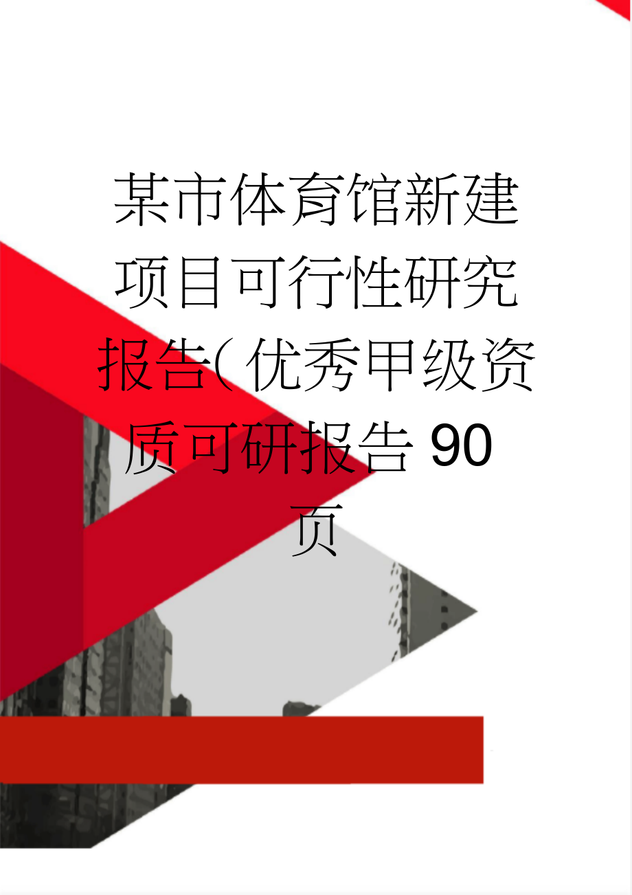 某市体育馆新建项目可行性研究报告（优秀甲级资质可研报告90页(89页).doc_第1页