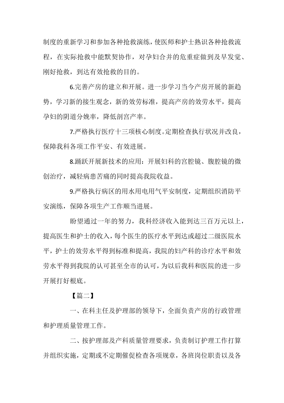 产科护士个人工作计划范文三篇.docx_第2页