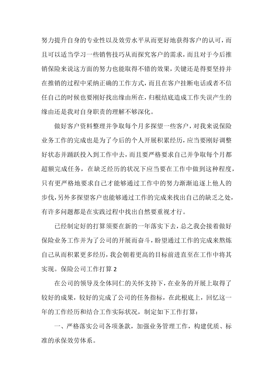 保险公司工作计划热门范文三篇.docx_第2页