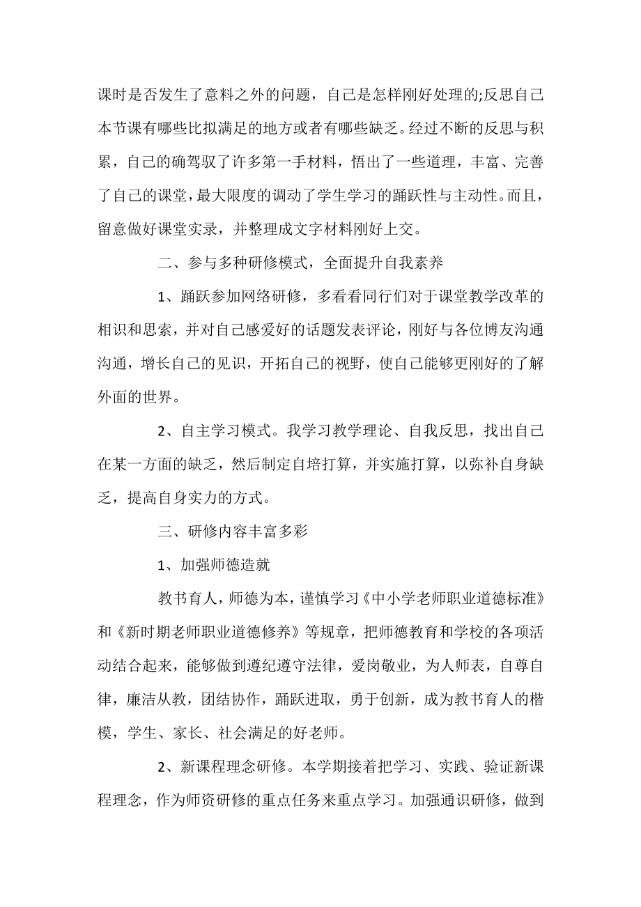 个人研修工作总结反思范文.docx_第2页