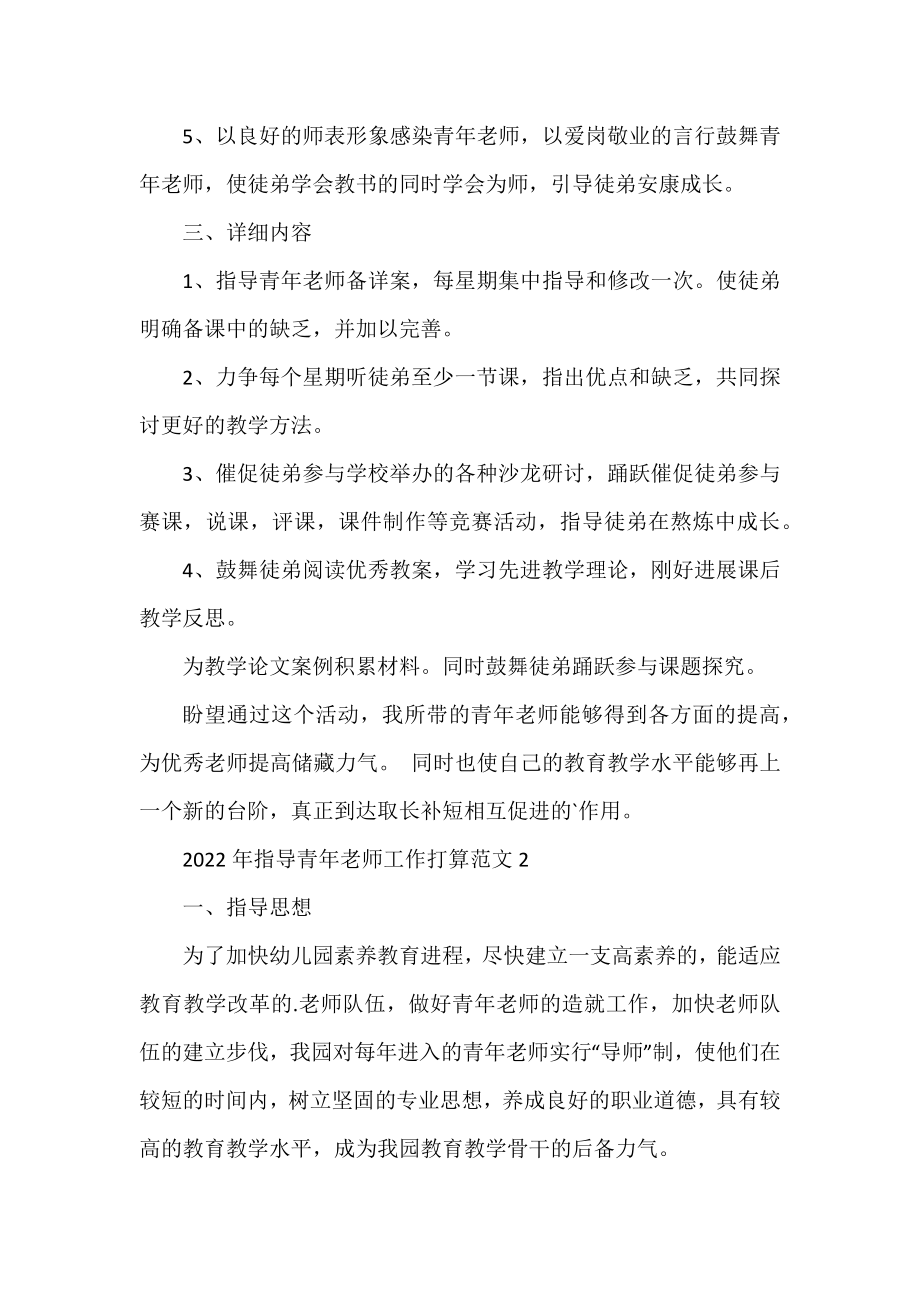 2022年指导青年教师工作计划范文4篇.docx_第2页