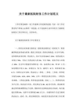 医院财务工作计划范文.docx