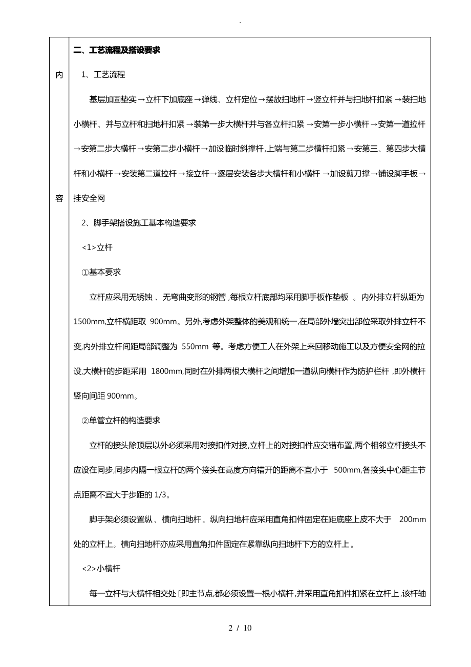 落地式脚手架施工技术交底大全.pdf_第2页