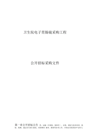 卫生院电子胃肠镜采购项目招标文件.docx