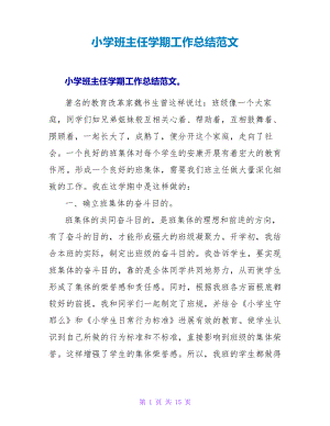 小学班主任学期工作总结范文25827.pdf