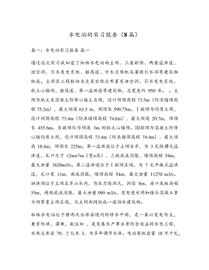 水电站的实习报告(8篇)5070.pdf