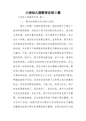 小班幼儿园教学总结3篇.docx