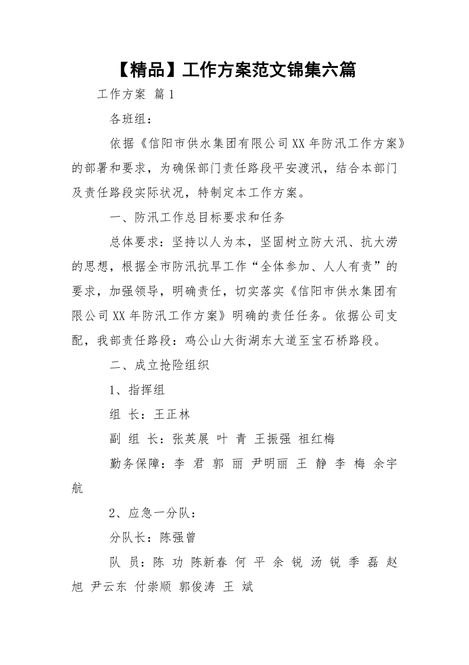 【精品】工作方案范文锦集六篇.docx_第1页