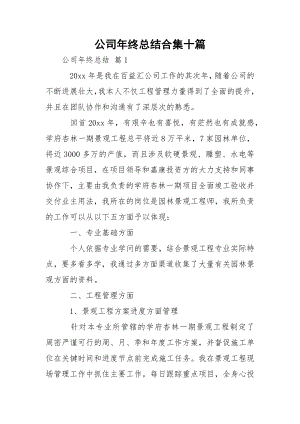 公司年终总结合集十篇.docx